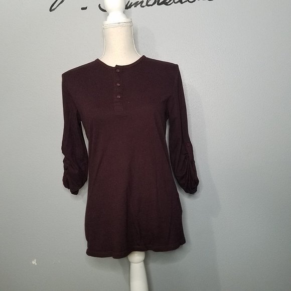 Maroon & Gray H&M Top Bundle w/Buttoned Sleeve, S - Picture 2 of 10